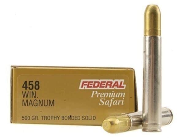 Federal Premium Safari Ammunition 458 Winchester Magnum 500 Grain Speer Trophy Bonded Sledgehammer Box of 20 For Sale