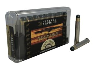 Federal Premium Safari Ammunition 500 Nitro Express 570 Grain Woodleigh Hydrostatically Stabilized Solid Bullets Box of 20 For Sale