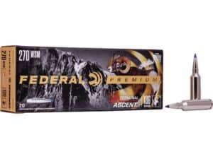 Federal Premium Terminal Ascent Ammunition 270 Winchester Short Magnum (WSM) 136 Grain Polymer Tip Bonded Boat Tail Box of 20 For Sale