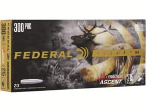 Federal Premium Terminal Ascent Ammunition 300 PRC 215 Grain Polymer Tip Bonded Boat Tail Box of 20 For Sale