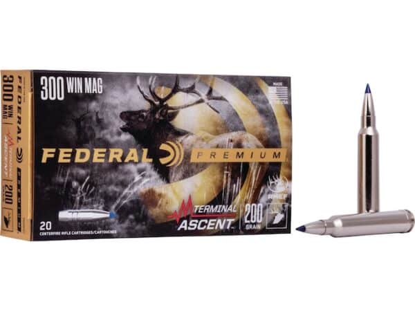 Federal Premium Terminal Ascent Ammunition 300 Winchester Magnum 200 Grain Polymer Tip Bonded Boat Tail Box of 20 For Sale