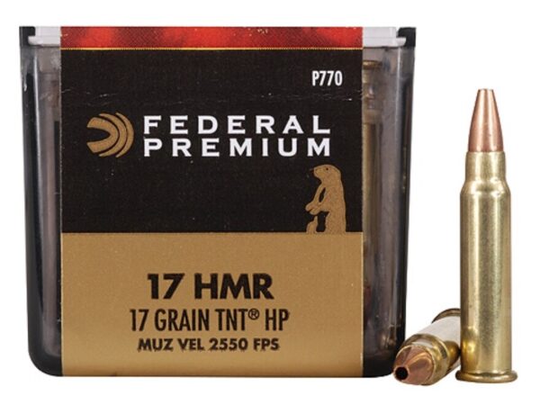 500 Rounds of Federal Premium V-Shok Ammunition 17 Hornady Magnum Rimfire (HMR) 17 Grain Speer TNT Jacketed Hollow Point For Sale