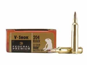 500 Rounds of Federal Premium Varmint Ammunition 204 Ruger 32 Grain Nosler Ballistic Tip Box of 20 For Sale