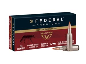 Federal Premium Varmint Ammunition 224 Valkyrie 60 Grain Nosler Ballistic Tip For Sale