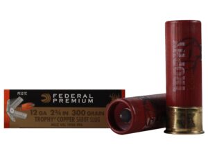 500 Rounds of Federal Premium Vital-Shok Ammunition 12 Gauge 2-3/4″ 300 Grain Trophy Copper Tipped Sabot Slug Lead-Free Box of 5 For Sale