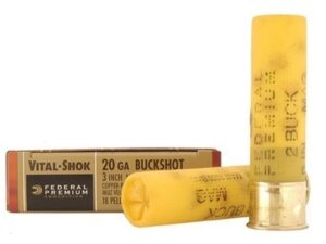 Federal Premium Vital-Shok Ammunition 20 Gauge 3" Buffered #2 Copper Plated Buckshot 18 Pellets Box of 5 For Sale