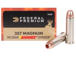 500 Rounds of Federal Premium Vital-Shok Ammunition 357 Magnum 140 Grain Barnes XPB Hollow Point Lead-Free Box of 20 For Sale
