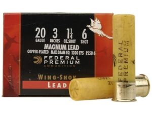 Federal Premium Wing-Shok Ammunition 20 Gauge Buffered Copper Plated Shot For Sale