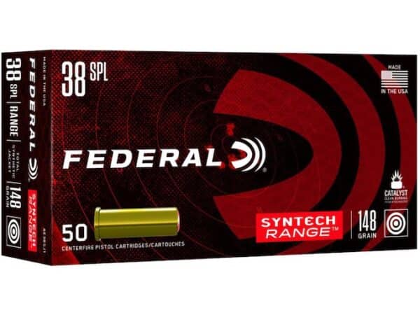 Federal Syntech Range Ammunition 38 Special 148 Grain Total Synthetic Jacket Wadcutter For Sale