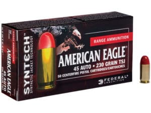500 Rounds of Federal Syntech Range Ammunition 45 ACP 230 Grain Total Synthetic Jacket For Sale