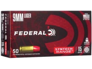 Federal Syntech Range Ammunition 9mm Luger 115 Grain Total Synthetic Jacket For Sale