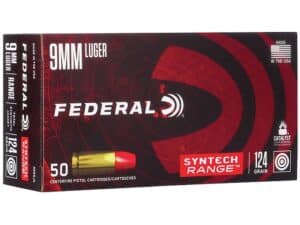 Federal Syntech Range Ammunition 9mm Luger 124 Grain Total Synthetic Jacket For Sale