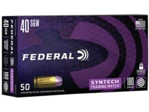 Federal Syntech Training Match Ammunition 40 S&W 180 Grain Total Synthetic Jacket Box of 50 For Sale