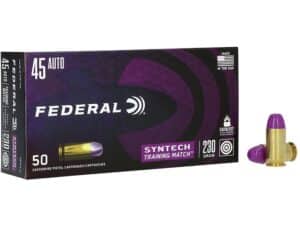 Federal Syntech Training Match Ammunition 45 ACP 230 Grain Total Synthetic Jacket Box of 50 For Sale