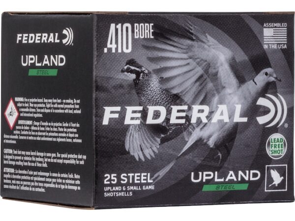 Federal Upland Steel Ammunition 410 Bore 3" 3/8 oz Non-Toxic Steel Shot For Sale