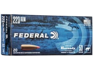 Federal Varmint Ammunition 223 Remington 53 Grain Hornady V-MAX For Sale