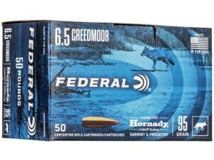 Federal Varmint Ammunition 6.5 Creedmoor 95 Grain Hornady V-MAX For Sale