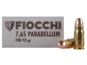 Fiocchi Ammunition 30 Luger 93 Grain Full Metal Jacket Box of 50 For Sale