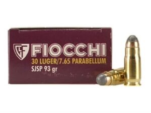 Fiocchi Ammunition 30 Luger 93 Grain Jacketed Soft Point Box of 50 For Sale