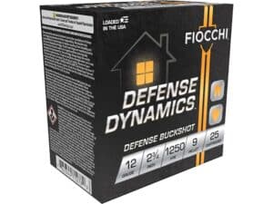 Fiocchi Defense Dynamics Ammunition 12 Gauge 2-3/4" 00 Buckshot 9 Pellets For Sale