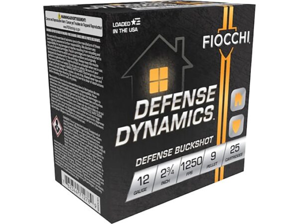 Fiocchi Defense Dynamics Ammunition 12 Gauge 2-3/4" 00 Buckshot 9 Pellets For Sale