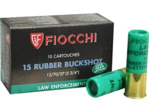 Fiocchi Exacta Ammunition 12 Gauge 2-3/4" 00 Rubber Buckshot 15 Pellets For Sale