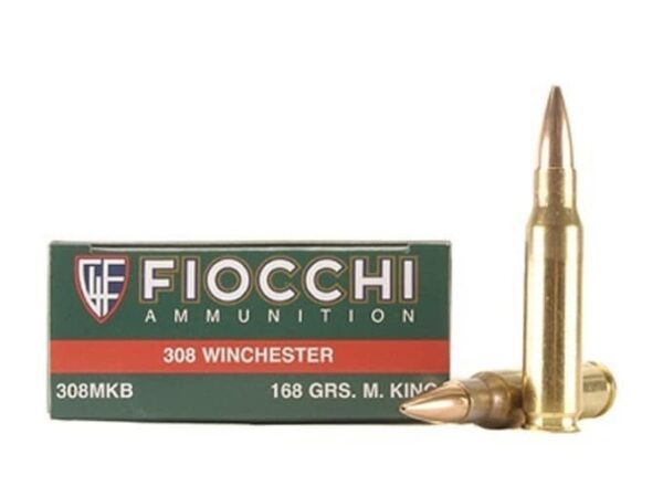 Fiocchi Exacta Ammunition 308 Winchester 168 Grain Sierra MatchKing Hollow Point Box of 20 For Sale