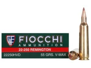 Fiocchi Extrema Ammunition 22-250 Remington 55 Grain Hornady V-MAX Box of 20 For Sale
