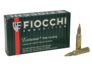 Fiocchi Extrema Ammunition 222 Remington 50 Grain Hornady V-MAX Box of 20 For Sale