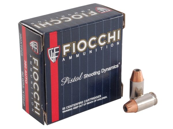Fiocchi Extrema Ammunition 380 ACP 90 Grain Hornady XTP Jacketed Hollow Point Box of 25 For Sale
