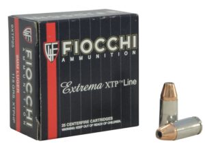 Fiocchi Extrema Ammunition 9mm Luger 115 Grain Hornady XTP Jacketed Hollow Point Box of 25 For Sale