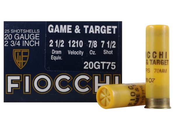 Fiocchi Game & Target Ammunition 20 Gauge 2-3/4" 7/8 oz #7-1/2 Shot For Sale