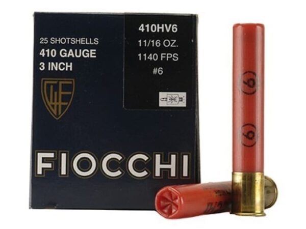Fiocchi High Velocity Ammunition 410 Bore 3" 11/16 oz #6 Shot Box of 25 For Sale