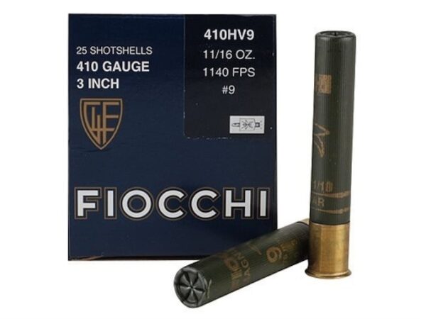 Fiocchi High Velocity Ammunition 410 Bore 3" 11/16 oz #9 Shot Box of 25 For Sale