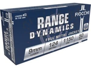 Fiocchi Range Dynamics Ammunition 9mm Luger 124 Grain Full Metal Jacket For Sale