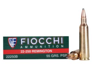 Fiocchi Shooting Dynamics Ammunition 22-250 Remington 55 Grain Pointed Soft Point Box of 20 For Sale