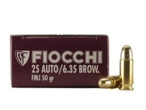 Fiocchi Shooting Dynamics Ammunition 25 ACP 50 Grain Full Metal Jacket Box of 50 For Sale