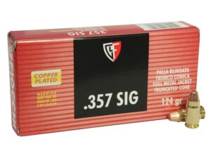 Fiocchi Shooting Dynamics Ammunition 357 Sig 124 Grain Full Metal Jacket Truncated Cone Box of 50 For Sale