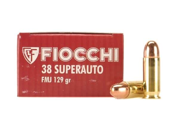 Fiocchi Shooting Dynamics Ammunition 38 Super 129 Grain Full Metal Jacket Box of 50 For Sale