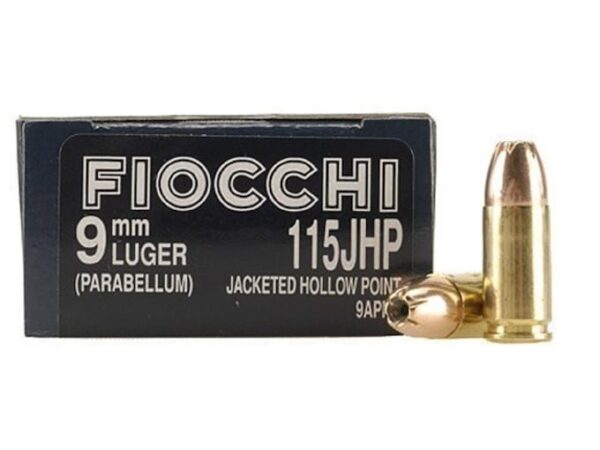 Fiocchi Shooting Dynamics Ammunition 9mm Luger 115 Grain Jacketed Hollow Point Box of 50 For Sale