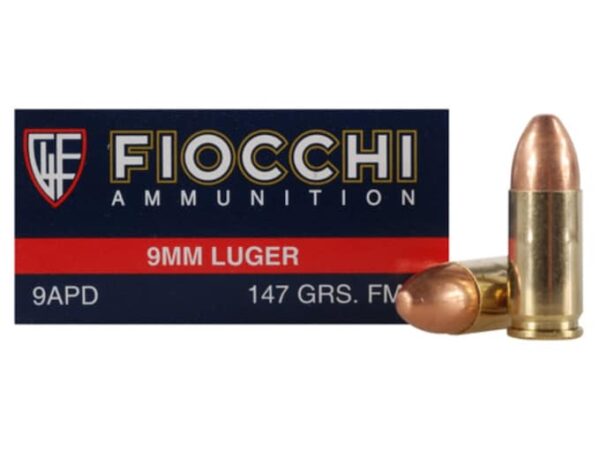 Fiocchi Shooting Dynamics Ammunition 9mm Luger 147 Grain Full Metal Jacket Box of 50 For Sale