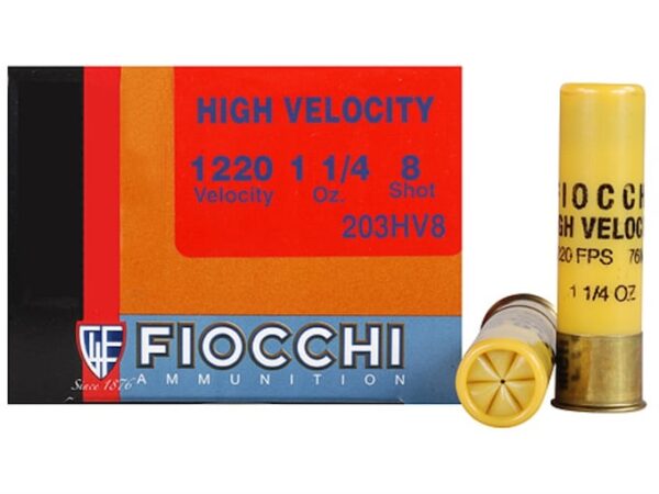 Fiocchi Shooting Dynamics High Velocity Ammunition 20 Gauge 3" 1-1/4 oz #8 Shot Box of 25 For Sale
