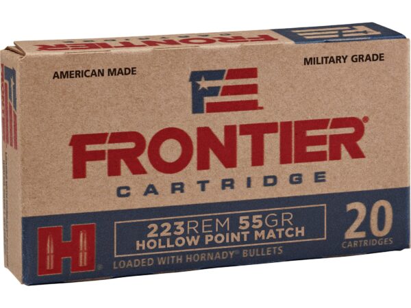 Frontier Cartridge Military Grade Ammunition 223 Remington 55 Grain Hornady Hollow Point Match For Sale 1