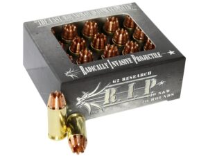 G2 Research R.I.P. Ammunition 40 S&W 115 Grain Radically Invasive Projectile Fragmenting Solid Copper Lead-Free Box of 20 For Sale