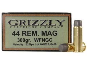 Grizzly Ammunition 44 Remington Magnum 300 Grain Cast Performance Lead Wide Flat Nose Gas Check Box of 20 For Sale