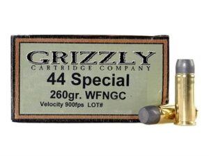 Grizzly Ammunition 44 Special 260 Grain Cast Performance Lead Wide Flat Nose Gas Check Box of 20 For Sale