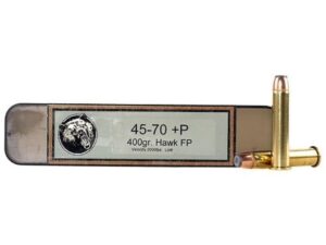 Grizzly Ammunition 45-70 Government +P 405 Grain Hawk Bonded Core Jacketed Flat Point Box of 20 For Sale
