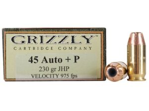 Grizzly Ammunition 45 ACP +P 230 Grain Jacketed Hollow Point Box of 20 For Sale