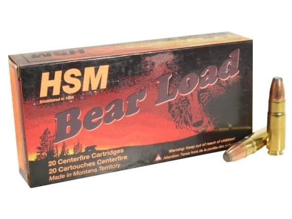 HSM Bear Ammunition 458 SOCOM 350 Grain Jacketed Flat Nose Box of 20