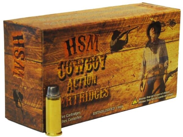 HSM Cowboy Action Ammunition 38 Special Low Velocity 158 Grain Lead Round Nose Flat Point Box of 50 For Sale